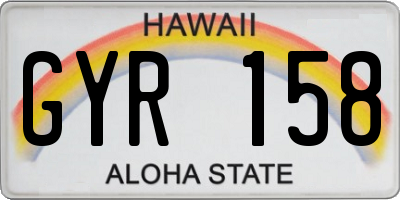 HI license plate GYR158