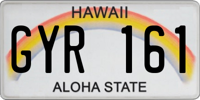 HI license plate GYR161