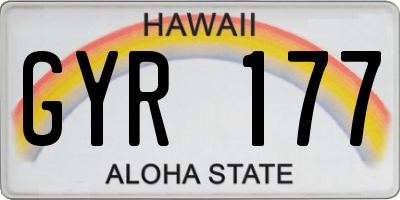 HI license plate GYR177