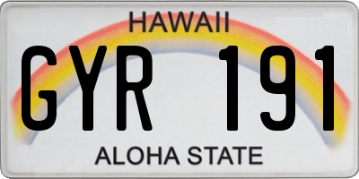 HI license plate GYR191