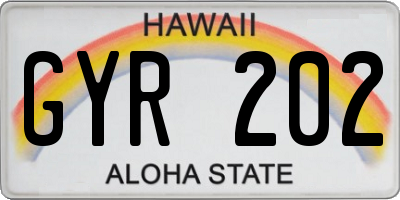 HI license plate GYR202
