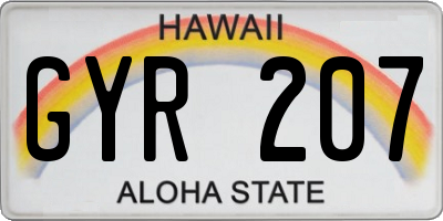 HI license plate GYR207