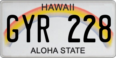 HI license plate GYR228