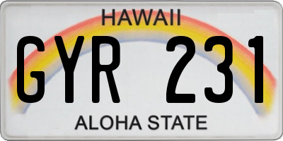 HI license plate GYR231