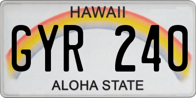 HI license plate GYR240