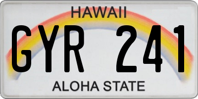 HI license plate GYR241