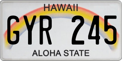 HI license plate GYR245