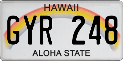 HI license plate GYR248