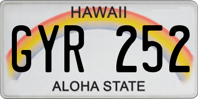 HI license plate GYR252