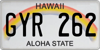 HI license plate GYR262