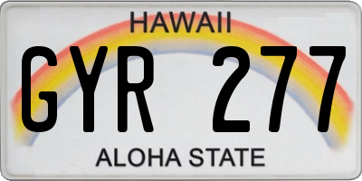 HI license plate GYR277