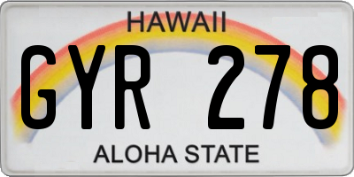 HI license plate GYR278