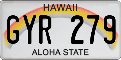 HI license plate GYR279