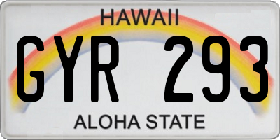 HI license plate GYR293