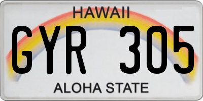 HI license plate GYR305