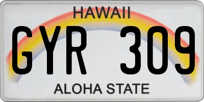 HI license plate GYR309