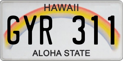 HI license plate GYR311