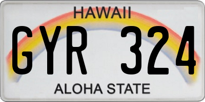 HI license plate GYR324