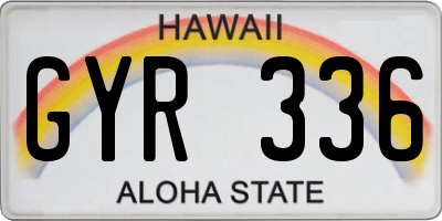 HI license plate GYR336