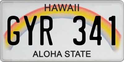 HI license plate GYR341