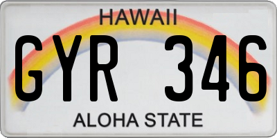 HI license plate GYR346