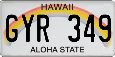 HI license plate GYR349