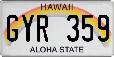 HI license plate GYR359