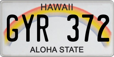 HI license plate GYR372