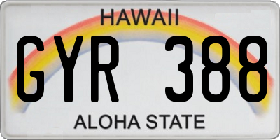 HI license plate GYR388