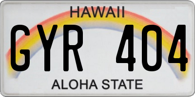 HI license plate GYR404