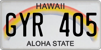 HI license plate GYR405