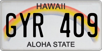 HI license plate GYR409