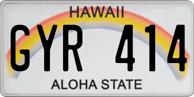HI license plate GYR414