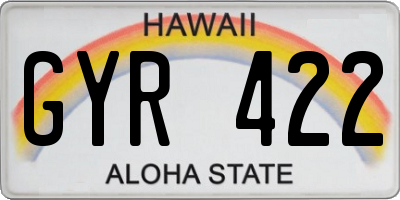 HI license plate GYR422
