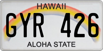 HI license plate GYR426
