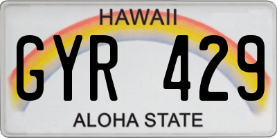 HI license plate GYR429