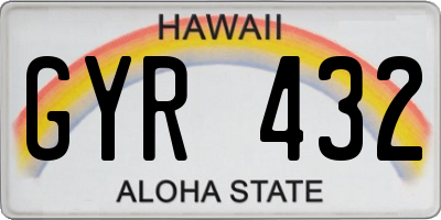 HI license plate GYR432