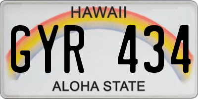 HI license plate GYR434