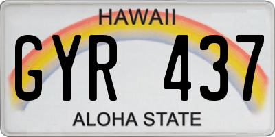 HI license plate GYR437