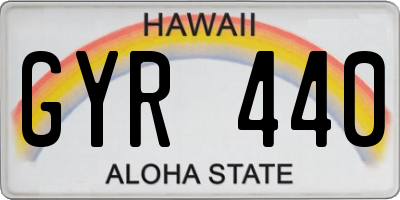 HI license plate GYR440