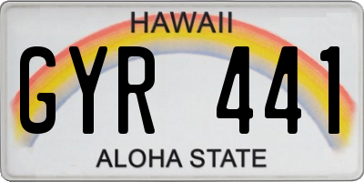 HI license plate GYR441