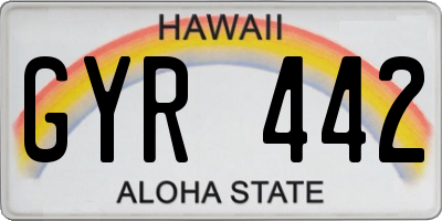 HI license plate GYR442