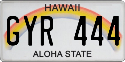 HI license plate GYR444