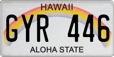 HI license plate GYR446