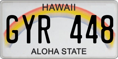 HI license plate GYR448