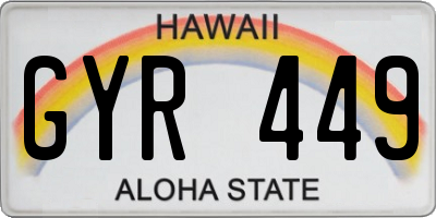 HI license plate GYR449