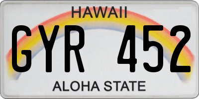 HI license plate GYR452