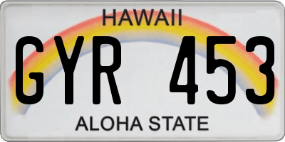 HI license plate GYR453