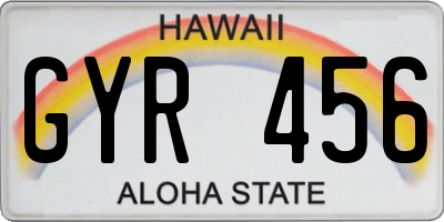 HI license plate GYR456