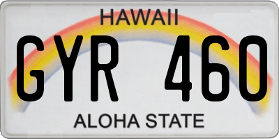 HI license plate GYR460
